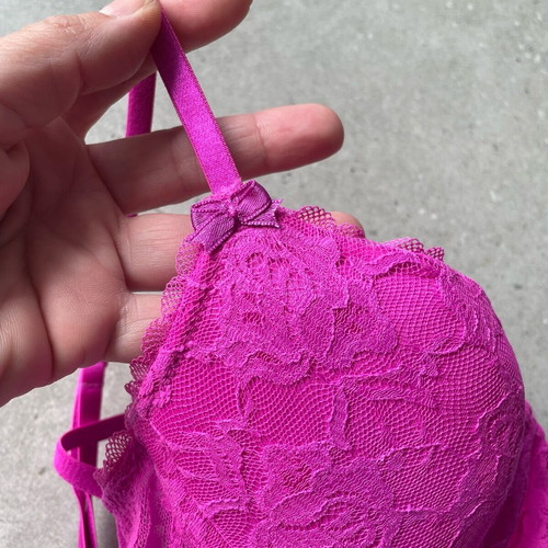 H&M women's negligee like new, short lace, pink and purple