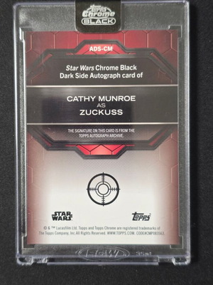 2024 Topps Chrome Black Star Wars Dark Side Cathy Munroe as Zuckuss autograph card