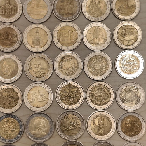 Collection of 55 different 2 euro commemorative coins