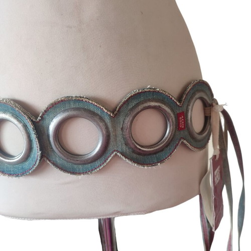 Ζώνη Miss Sixty vintage denim με μεταλλικούς κρίκους και ρυθμιζόμενο μήκος, καινούργια