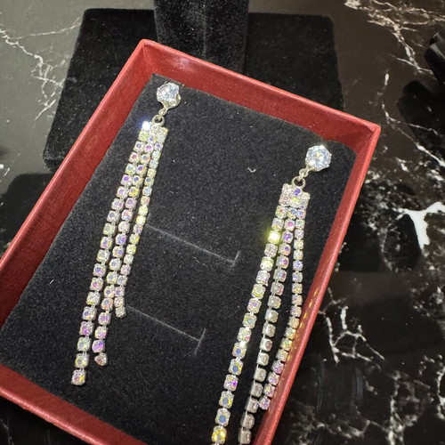 Dangling silver earrings