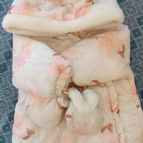 Full baby jumpsuit like new for girls with mittens