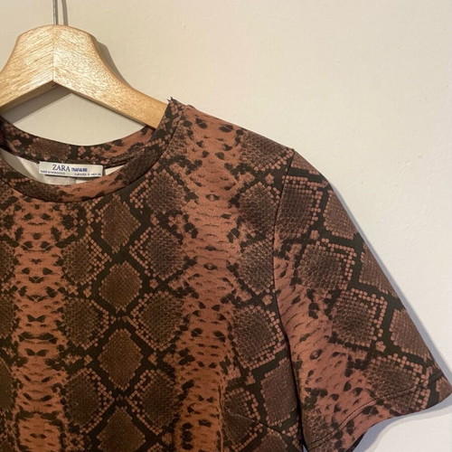 Mini dress Zara animal print like new, brown