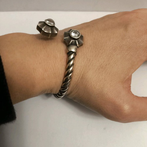 Silver 925 vintage handmade bracelet with zircon like new
