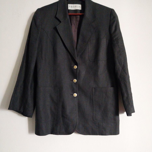 Fidele women's linen jacket like new, size L, black