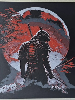 3D релефна картина Самурай - Япония - Blood Moon 24x16см