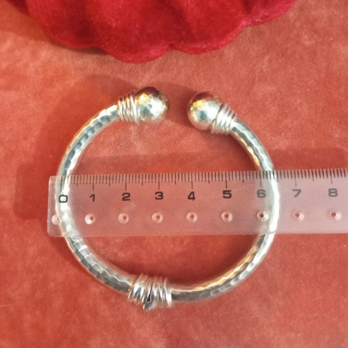 Lalaounis A21 925 750 bracelet used, vintage hammered with 18k gold
