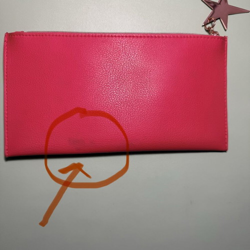 Lancôme toiletry bag like new, fuchsia with pink-gold star charm