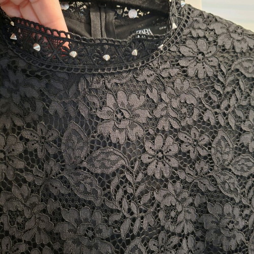 Zara mini dress new, black, with lace