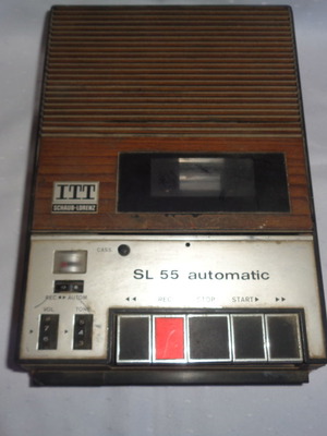 ITT tape recorder used, with cassette for recording and playback