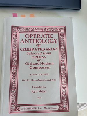 Operatic Anthology Arias for Alto and Mezzo Soprano music book like new