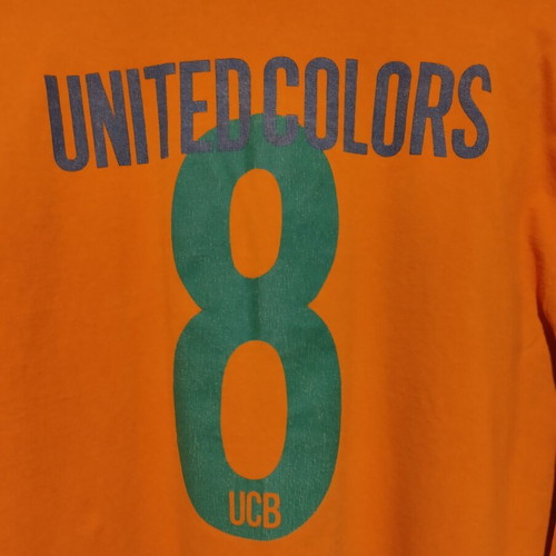 Benetton men's orange long sleeve shirt large used