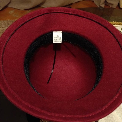Vintage cloche hat burgundy size 57 like new