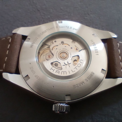 Hamilton Khaki Field Day Date Automatic 42mm watch like new, black and silver