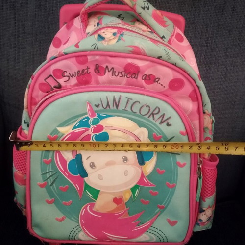 Children's daycare bag used with wheels and playful designs