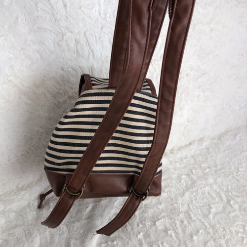 Striped backpack bag used