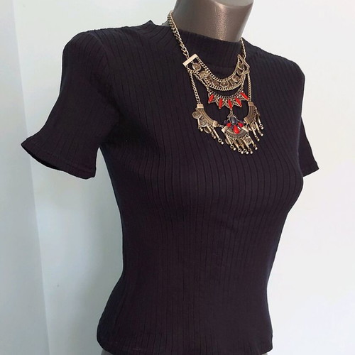 Massive Ethno Necklace with Stones and Extender like new