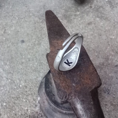 Ring Apefthon silver 925° chevalier matte finish like new