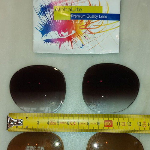 Myopia and Sunglasses Lenses pack of 2, like new, black and brown