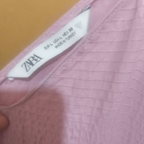 Zara pink midi dress with straps, size L