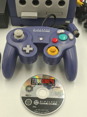 Nintendo GameCube bundle with controller, memory card, and game