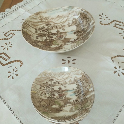 Rare 7-Piece Set Johnson Bros "Enchanted Garden" (1960s)