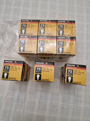 Philips ClassicTone 75W incandescent bulbs unused, pack of 9