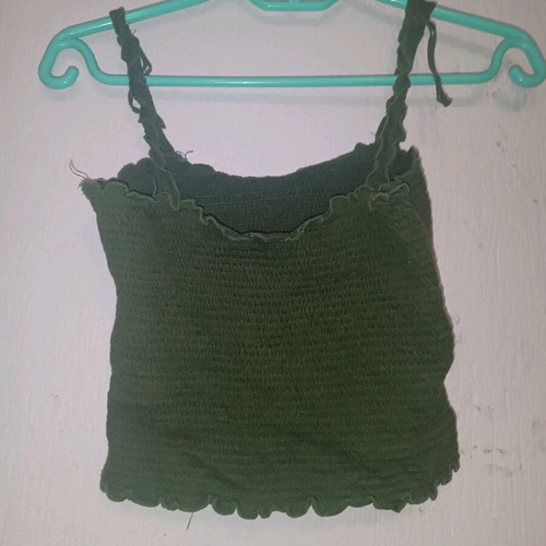 Stradivarius top used, size L, green