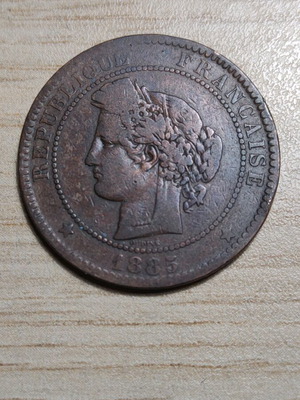 France 10 centimes 1885 used in good condition