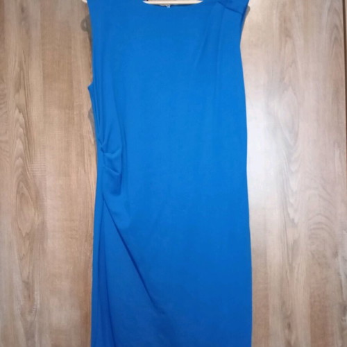 Blue royal draped sleeveless short dress Mango used, size XL