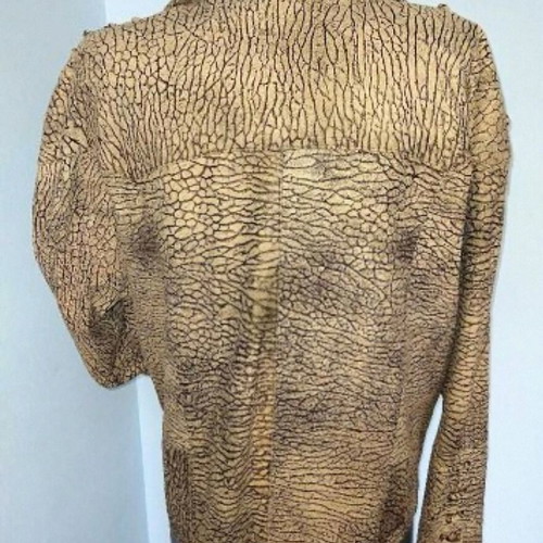 Rock leather jacket in leopard print made of natural nubuck used