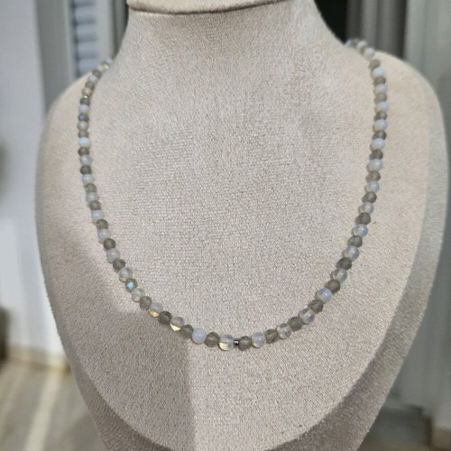 Handmade necklace with moonstone and labradorite new