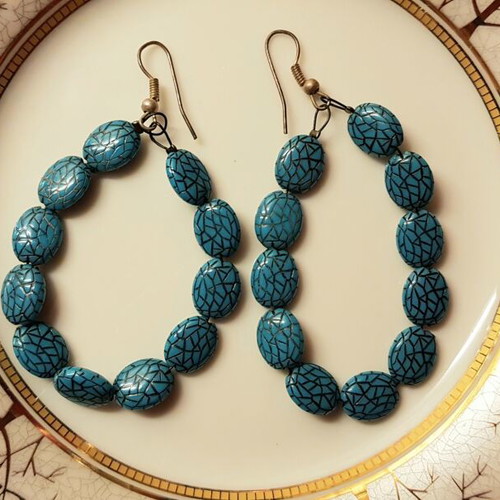Handmade turquoise dangle earrings new