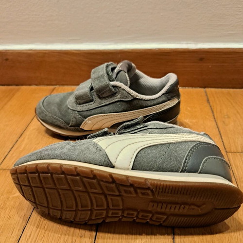 Puma kids athletic shoes used, size 28, gray