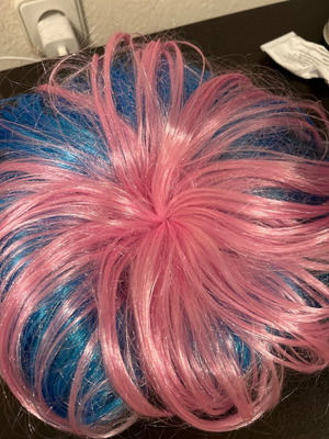 Wig used blue and pink suitable for carnivals