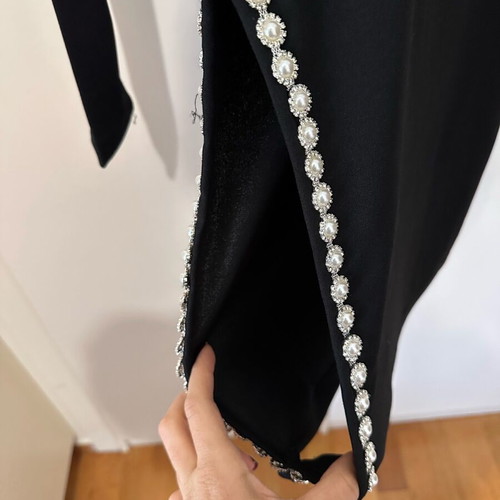 Black sexy Bubblegun dress new with pearls and side slit