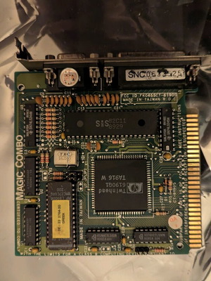 Twinhead Magic Combo CT-6190S ISA 8-bit video card used, 64kb RAM