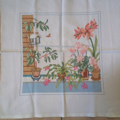 Handmade embroidery new, for pillow or frame