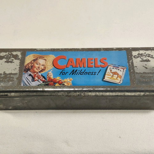 Camel metal vintage cigarette case used, collectible