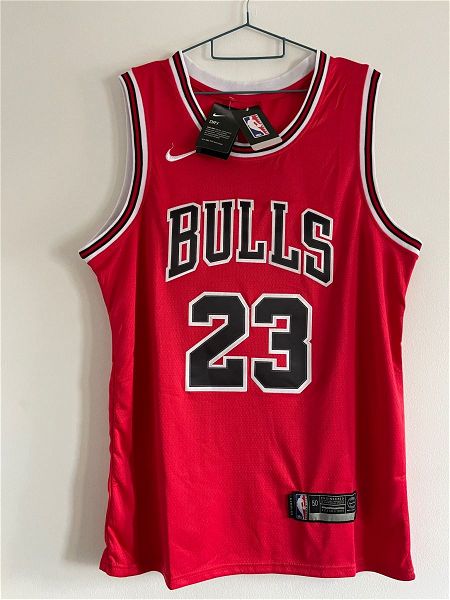  fanela emfanisi Michael Jordan Chicago Bulls Nike Swingman Icon Jersey NBA kokkini megethos Large