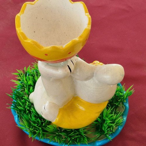 Porcelain egg cup new with bunny and colorful designs
