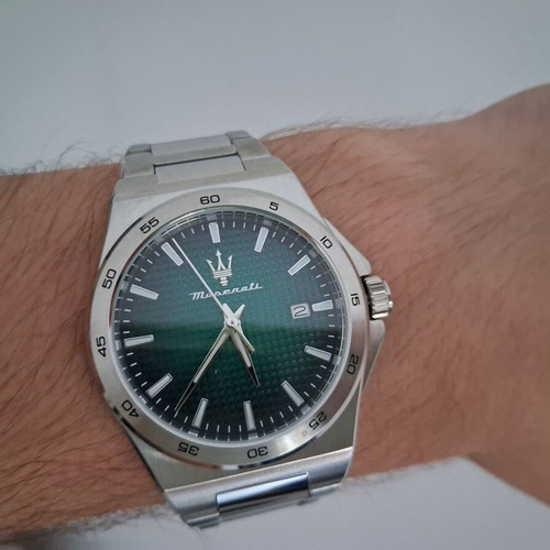 Maserati men's wristwatch, grey and green