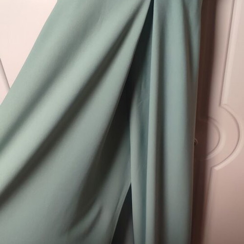 Maxi dress sage green with slit and off shoulder detail size M like new