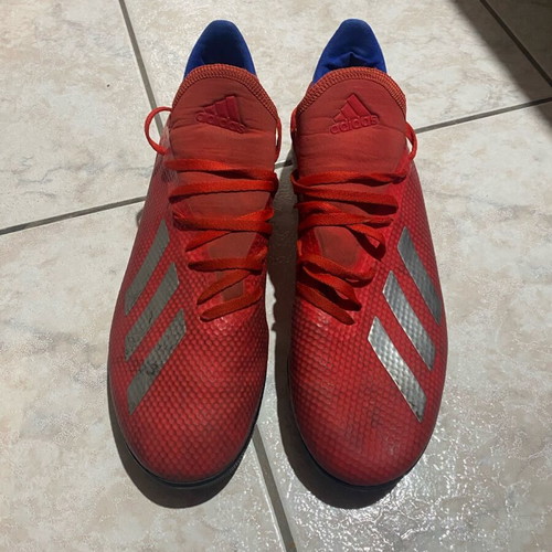 Adidas Predator football shoes used, size 42 2/3, red with studs