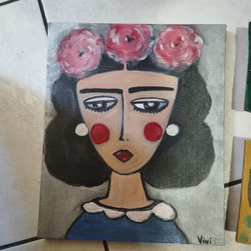 Decorative wooden paintings and canvas set like new