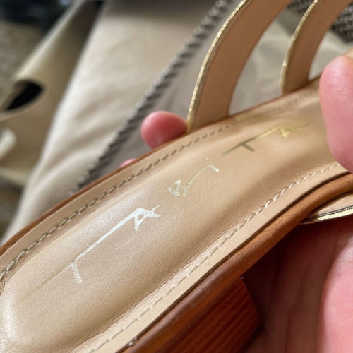 Tabita Brazil gold sandals size 38 with leather anatomical insole