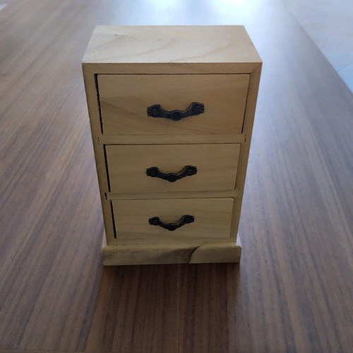 Small jewelry box with 3 wooden drawers new