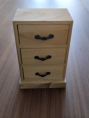 Small jewelry box with 3 wooden drawers new