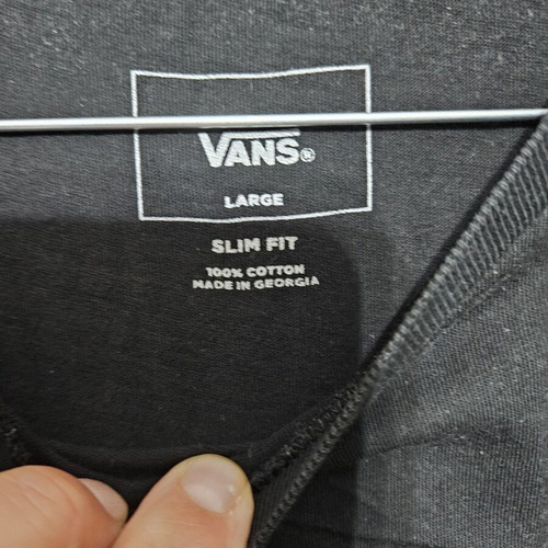 Vans men's short-sleeve t-shirt size L like new, black and white