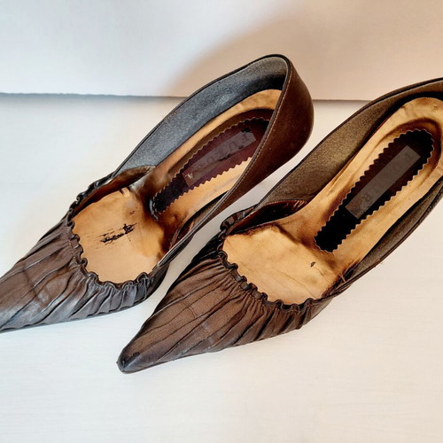 Leather brown pumps used, size 40